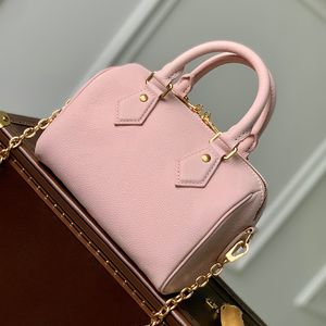 حقيبة مصمم وسادة حقيقية من جلد بوسطن من الجلد البالغ 20 سم للنساء ، حقيبة Crossbody 10A حقيبة من القماش الخشن المصغرة مع صندوق L009D