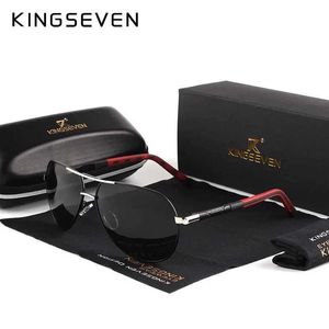 Solglasögon Kingseven New Fashion Mens High Quality Aluminium Luxury Retro Function Glasses Female Pilot Accessories Q240509