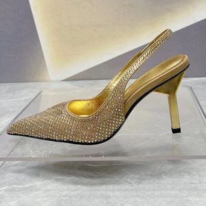 Donne di vendita calda sexy sandali con tacco alto sandali full strass decorazioni estate nuovo arrivo classico marca designer di lusso femmina abito di abbigliamento designer di slingback designer tacchi