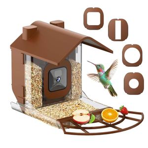 Custodia per telecamera in plastica Birdhouse selvaggio e colibrì maneggevole per esterni per regali Watchers per uccelli (custodia per mangiatoia, marrone)