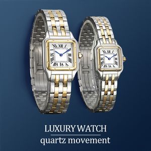 Homens modernos de luxo assistem mulher assiste a pantera de alta qualidade wacthes 22 ou 27 mm de aço inoxidável de aço de ouro de dois tamanhos de tamanhos de diamante moderno de diamante relógio clássico