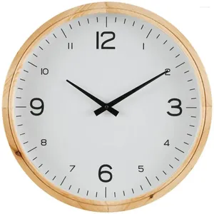 Relógios de parede relógio de madeira marrom claro redonda 15,6 
