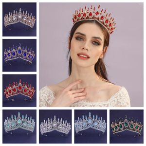 Headpieces Bridal Wedding Crown Crystal Tiaras och Crowns Luxury Water Droplets Zircon Party Big For Women