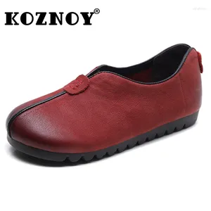 Buty swobodne Koznoy 2cm naturalny zamsz krowie Oryginalny skóra miękka solą sprężyna kszędzi 2024 vintage mieszkania etniczne letnie wygodne