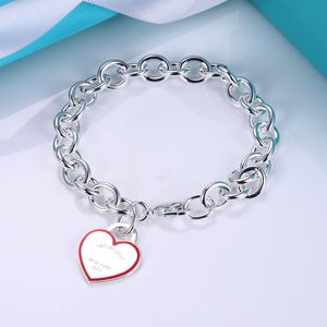 S925 Серебряный браслет Love Heart Браслет классический роскошный бренд четыре сердца сестринский браслет розовый синий красный дизайнерский браслет хорошие украшения для женщин подарка на день рождения