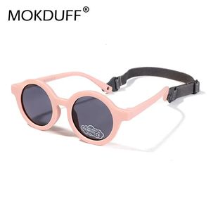 Baby Polarized Round Sunglasses Flexible Rubber Shades with Strap for Toddler born Infant Ages 0-36 Months 240510