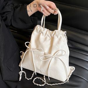 Bow Design damskie małe plecaki sprężyna Y2K Koreańska moda stała kolorowy plecak lady szkolna łańcuch podróży