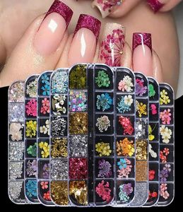 Dried Flowers Glitter Flakes Mix Nail Decorations Floral Leaf Sticker Jewelry Summer Beauty DIY Accessories4982385