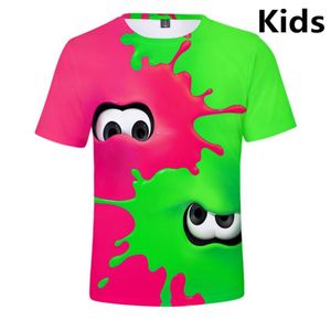 3 a 13 anos Crianças de tiro de camiseta Splatoon 3D Tshirt Tshirt Meninos meninos garotos de rua t camisetas