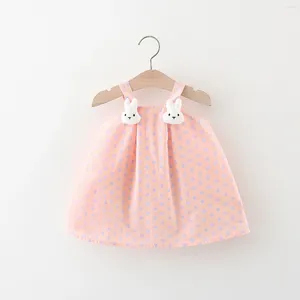 Mädchenkleider Sommerkleid Baby mit Tupfen bedeckt zwei dreidimensionale Suspender-Prinzessin