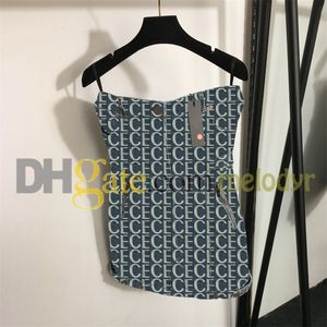 Sommer -Denim -Zahnspangen Rock sexy Frauen Slip -Kleid Designer Full Lette Bandeau Röcke atmungsaktive ärmellose Kleider