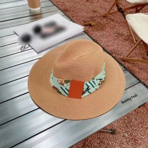 Designer di cappelli per secchi estivi da donna Cappuccio largo Cappuccio di paglia Outier Crema solare Sun Shade Retro Leisure All-Match Top Head Circumer 57cm 245103bf