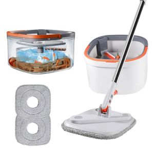 MOP Water Separation Plac z wiadrem 3PCS HEADS 360 CEANING MIKROFIBER Lazy Lazy Floor Floating House House Cleaning MOP 240510