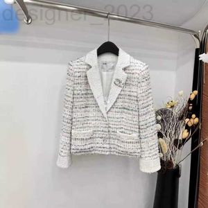 Women's Jackets Designer Spring/Summer Simple Style Loose Heavy Industry Letter Nail Diamond Single breasted V-neck Coat K9MG