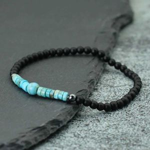 Bracelets de charme pulseira exclusiva de mensagens de 4 mm Tigre Olhos de pedra Braqulet preto Onyx Small Breads Braslet