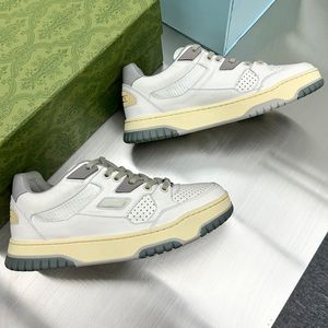 24ss Women Designer New Color High Cut Low Top Retro Casual Sneakers Unique Light Grey and White Contrast Colors Paired Female Sneakers with Metal Buckle Accessories