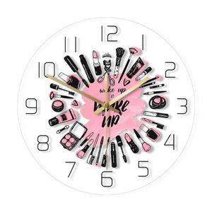 Zegary ścienne obudź Kolekcja kosmetyków nowoczesna zegar salon kosmetyczny znak biznesowy zestaw cichy sport Q240509