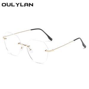 Modne okulary przeciwsłoneczne ramy Oulylan metalową ramę przezroczyste okulary mężczyźni kobiety niebieskie światło okulary okulary bez okularów