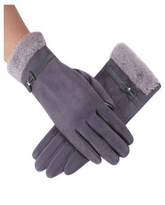 Damen Winterhandschuhe Damen elegante warme Handschuhe Fäustlinge Luxus Bowknot Wärme Fleece verdicken Fäbler Guantes Mujer3158085