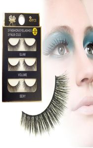 3D falsche Wimpern 3 Paarslot sexy 100 handgefertigt dicke lange falsche Wimpern Fake Eye Wimpern Wimpern Hochqualität9002905