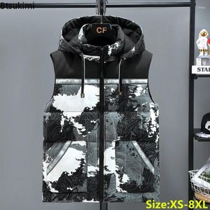 Giubbotti da uomo Plus size 8xl camuffi addensato inverno con cappuccio senza maniche calde giubbotto di cotone giacca maschio giletta casual esterna