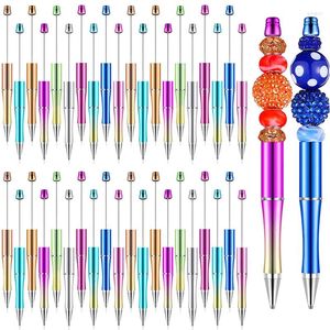 50pcs z koralikami Ballpoint Pen Beadable Plastikowe pióra ręcznie robione nauczyciel