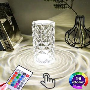 Lampy stołowe 5 W 5V 3000K/4000K/6500K/RGB Crystal Rose Rose Night Light Barg Atmosfery Atmosfery Namiot