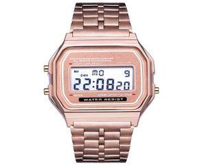 Moda F91W Mężczyźni LED zegarek Ultracien Gold Silver Sports zegarki wielofunkcyjne metalowe elektroniczne f 91W Na rękę 9093680