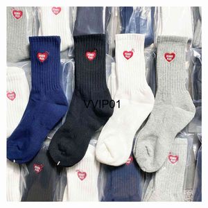 1Pairs Red Red Humano Made Skateboard Cotton Crew Street Socks Love Heart Men Wommen Fashion Socks