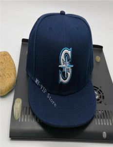 2021 Top Seattle ausgestattete Kappe Modebriefs Größe Baseball Caps Erwachsener Flachgipfel für Männer Frauen voll geschlossen Blau Color2477650