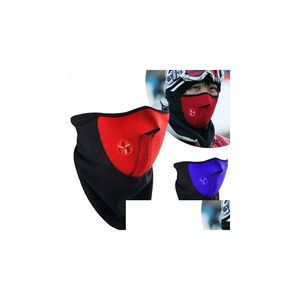 Cycling Caps Masks Bicycle Motorcycle Half Face Mask Winter Warm Outdoor Sport Ski Ride Bike Cap Cs Neoprene Snowboard Neck Veil Mk881 Otfk4