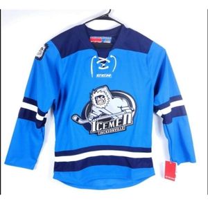 001Custom Мужчины молодежь женщины винтажные обычай Jacksonville Icemen Hockey Jersey CCM ECHL Hockey Jersey Size S5xl8022507