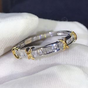 Luxury 24k Gold Lab Diamond Ring 100% Original 925 Sterling Silver Engagement Wedding Band Rings for Women Bridal Fine SMEEXKE 236U