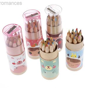 Pencils Bear colored pencil stationery novel and cute painting set student painting art supplies childrens stationery 12 colored pencils/set d240510