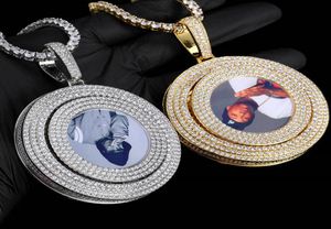 Homens Mulheres Customizadas Made Medallions Rotativos de PO Colar Pingente com 24 polegadas Cadeia de Cadeia Nice para Family3410856