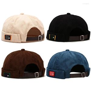 Berets Retro Velvet brimless beanie hip hop caps ألواح مرنة قابلة للتعديل skullcap بحار القبعات الرجال