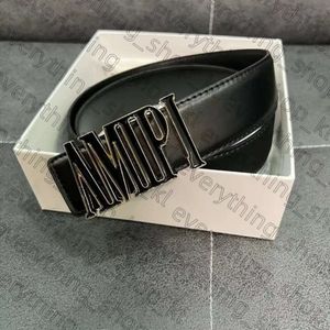 With Box 2024 Gift Mens Designer Belt For AM Men Luxury Amirii Shoe Fashion Business Amirirs T Shirt Belts Ceinture Black Metal Buckle Am2 Waistband Cintura 736