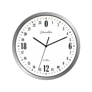 Wall Clocks 2019 Latest 24-hour dial design 12 inch metal frame modern fashion decoration circular wall clock home bar research Q240509
