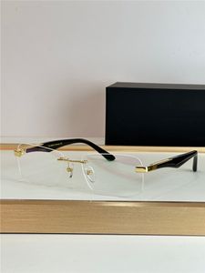 Fashion prescription eyeglasses THE ARTIST I rimless frame clear legs optical glasses transparent lens simple business style for men with case