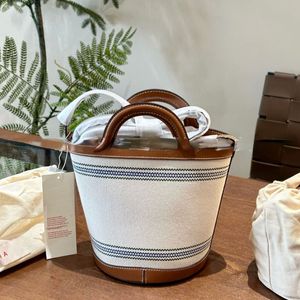 Designer Bucket Bags Ladies Large Capacity Casual Leather Lafite Grass Weaving Handbags Beach Bag