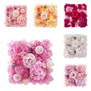 Dekorativa blommor Flower Wall Panel 13,7 tum 3D Silk Rose Artificial Bakgrund Wedding Home Decor Store Party Po