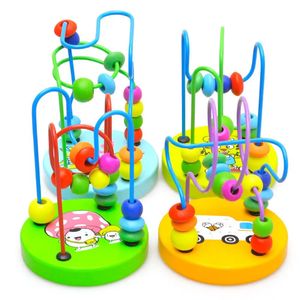 Mini Montessori Toys de madeira Circulares Circulares Mazhases de arame de miçanga Cosases da criança de mata -rolante Early Educational Puzzles Toy for Children infantil 240509