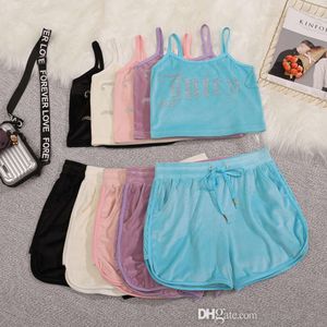 Designer Tracksuit Clothes 2024 Fashion 2 Piece Set Women High Quality Hot Diamond Sweatsuit Sexy Vest Tank Top And Loose Casual Shorts Sets For Women Outfits