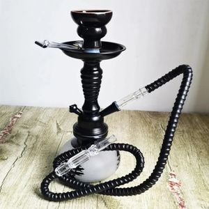 Arabia Hookah Set Small Single Tube Shisha Glass Bottle Ceramic Bowl Slang Pipe Hookah Water Pipe Accessories Birthday Present 240509