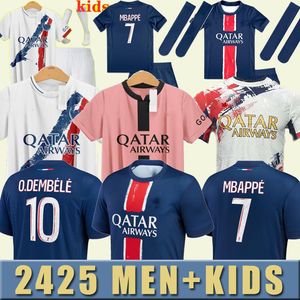 2024 2025 PSGEs S-4xlmbappe Fußballtrikot 2023 2024 Home Away Third Footh Barrots Football Shirt Psgjersey Männer Kids Kit Sets Uniform Kangin O Dembele G.Ramos Kolo