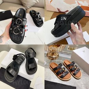Romanesque Women Slippers sandals Triangle pool pillow Slippers Designer TIPPI Summer beach brown gladiator Arc de woman Leather Mules Sliders shoes