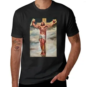 Herrtankstoppar muskel Jesus Kristus t-shirt korta skjortor grafiska tees hylsa t shirt svett män