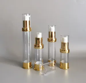 Storage Bottles 20ml Clear Airless Bottle Gold/silver Pump Lotion/serum/foundation/emulsion/toner Essenceskin Care Cosmetic Container