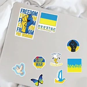 Wrap regalo 50pcs Blu Yellow Ucraine Adesivi Ucraine National Bandiera National bagagli Laptop Skateboard Kids Toy