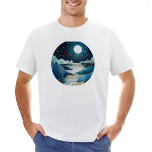 Tampas de tanques masculinos t-shirt de brilho da lua de tamanho de anime camisetas camisetas gráficas camisetas masculinas engraçadas